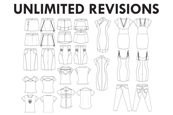 Gig Preview - Drawing technical clothing or fashion illustration, fashion tech pack, cad flat