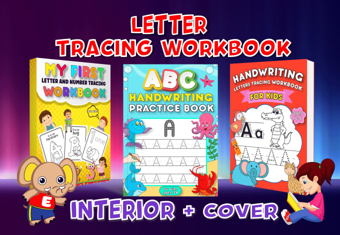 Gig Preview - Do kids handwriting letter tracing workbook for amazon KDP