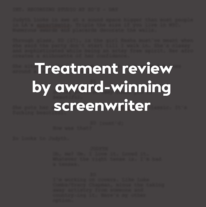 Gig Preview - Deliver detailed feedback on your screenplay treatment