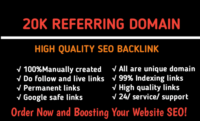 Gig Preview - Build 20k referring unique domains SEO backlinks for website google top ranking