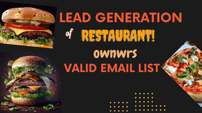 Gig Preview - Do restaurant owners lead generation with valid email addresses