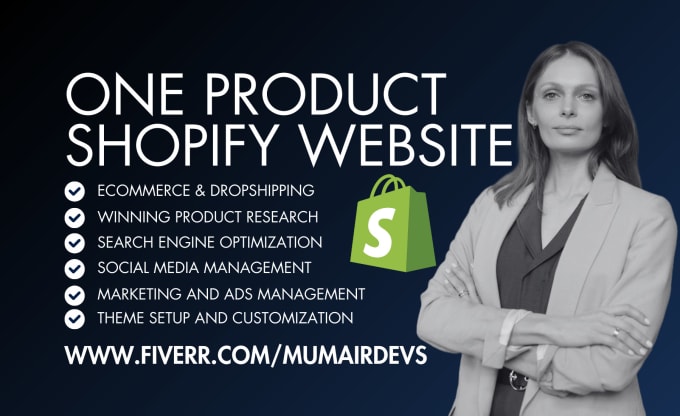 Gig Preview - Create one product shopify dropshipping store ecommerce website