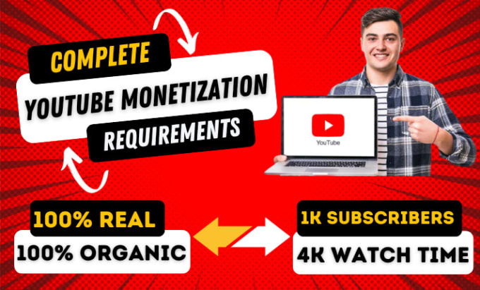 Gig Preview - Teach you how to complete youtube monetization requirements