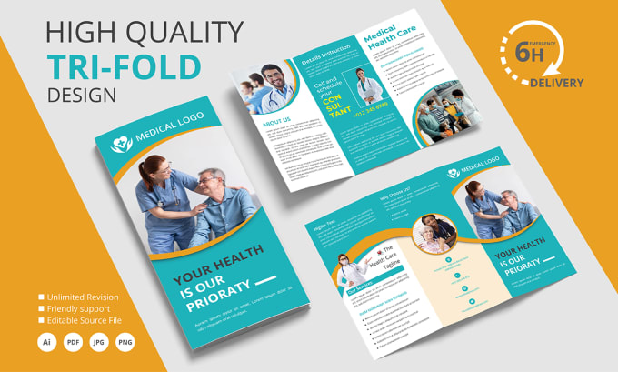 Gig Preview - Design trifold, bifold, brochure, flyer, leaflet, white paper, medical poster 6h