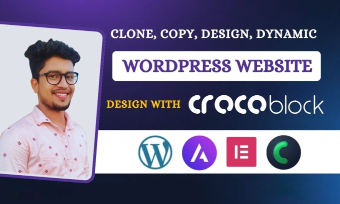 Gig Preview - Design clone dynamic wordpress website by elementor, crocoblock jet engine