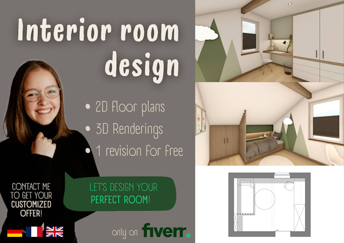 Gig Preview - Design architectural interiors in 2d and 3d renderings