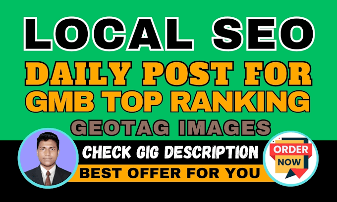 Gig Preview - Daily gmb posts with geotag for local SEO google maps ranking