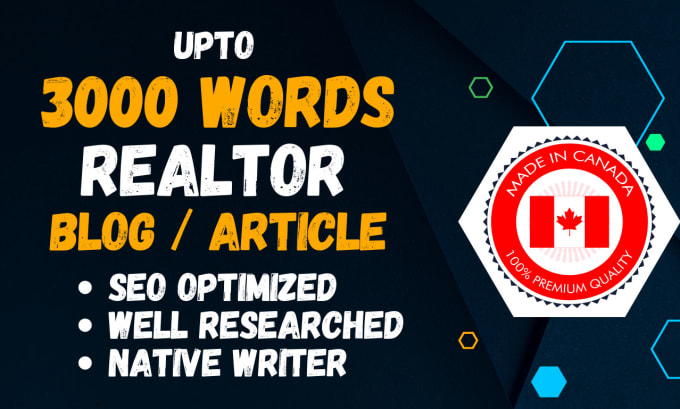 Gig Preview - Write content for your realtor blog post or article up to 3,000 words