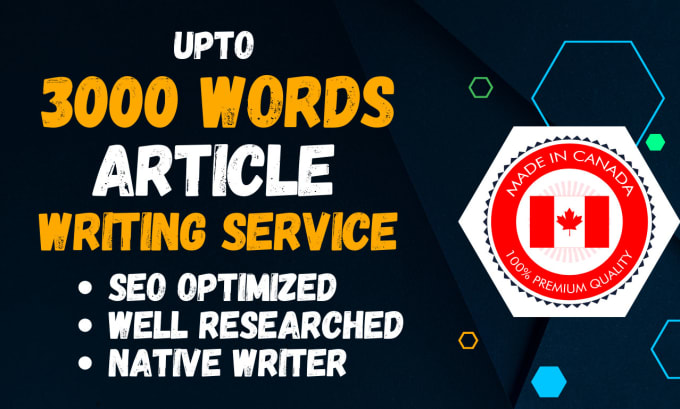 Gig Preview - Write SEO optimized article for you up to 3,000 words