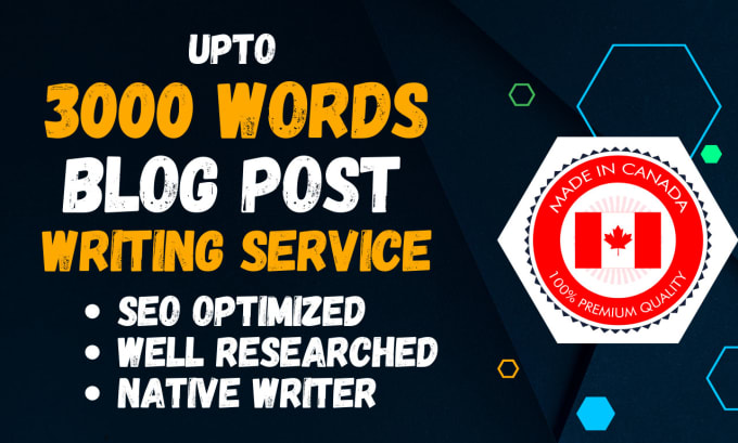 Gig Preview - Write SEO optimized blog post content for you up to 3,000 words