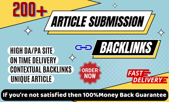 Gig Preview - Create 200 high quality article submission backlinks manually