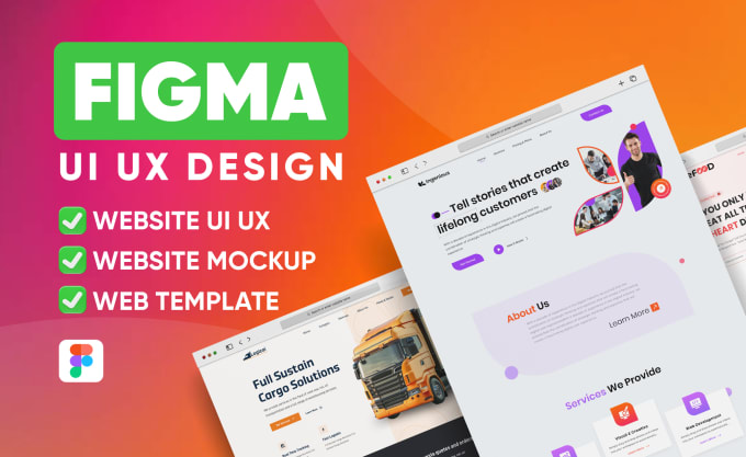 Gig Preview - Do figma ui ux for website mockup, website template, web template, website ui ux