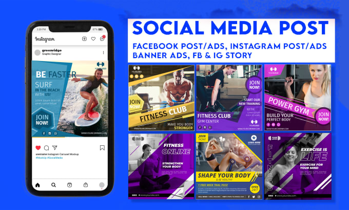 Gig Preview - Social media post, instagram post, facebook post ads fb ads