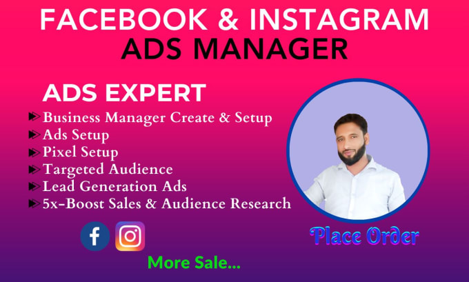 Gig Preview - Be your facebook ads manager, setup ads and run advertising