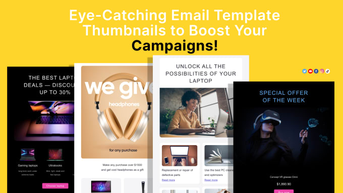 Gig Preview - Design responsive mailchimp email and newsletter template