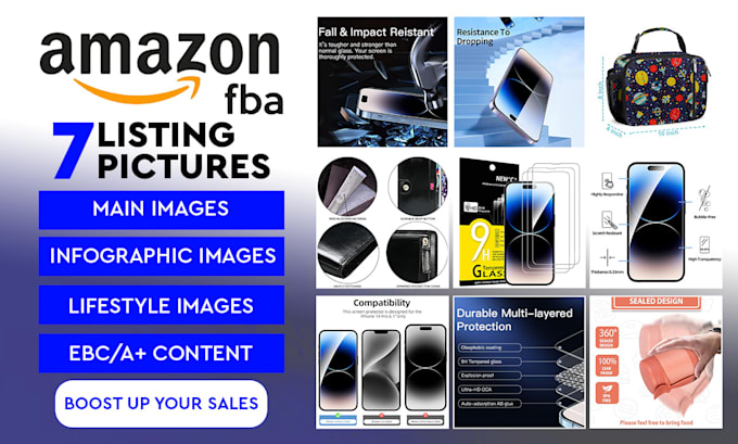 Gig Preview - Do ebc amazon a plus content amazon listing amazon images amazon product photos