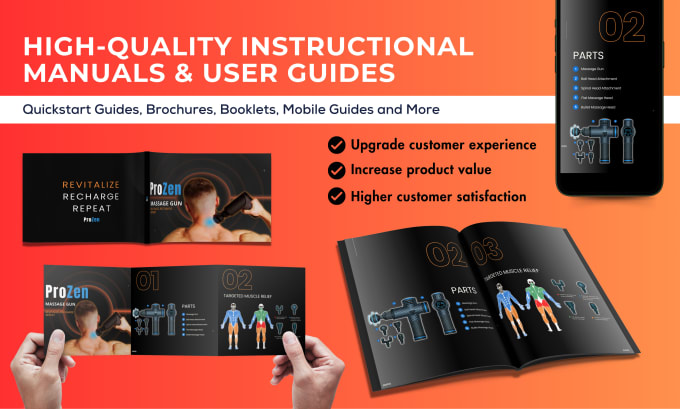 Gig Preview - Create a product guide, manual booklet, assembly user guide, pdf