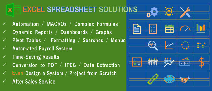 Gig Preview - Do excel spreadsheet solutions