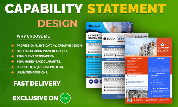 Gig Preview - Design an attractive government capability statement within 6 hours