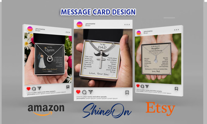 Gig Preview - Design message card shineon jewelry for you