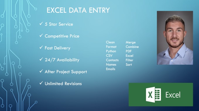 Gig Preview - Do data entry, copy paste, web research, excel data entry, pdf to excel