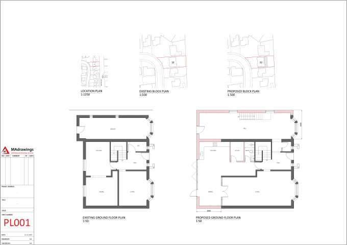 Gig Preview - Draw UK planning permission drawings