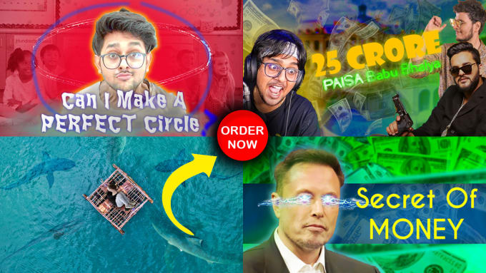 Gig Preview - Make desired creative youtube thumbnails