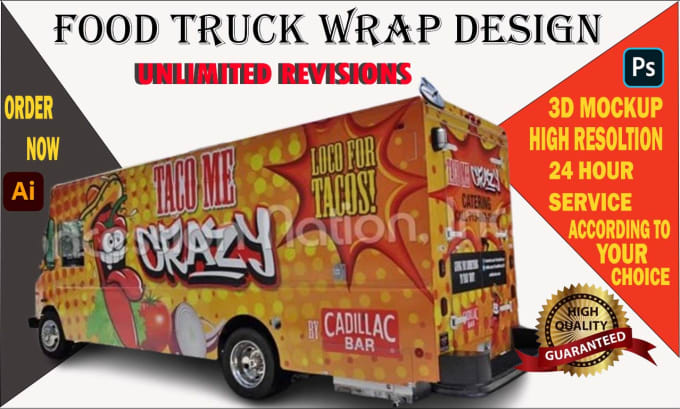 Gig Preview - Design stylish food truck wrap or food van wrap design