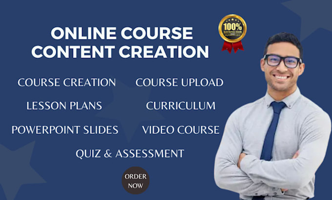 Gig Preview - Do online course content, curriculum, course creator and video, workbook, PPT