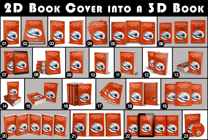 Gig Preview - Turn your 2d book cover into a 3d book graphic presentation