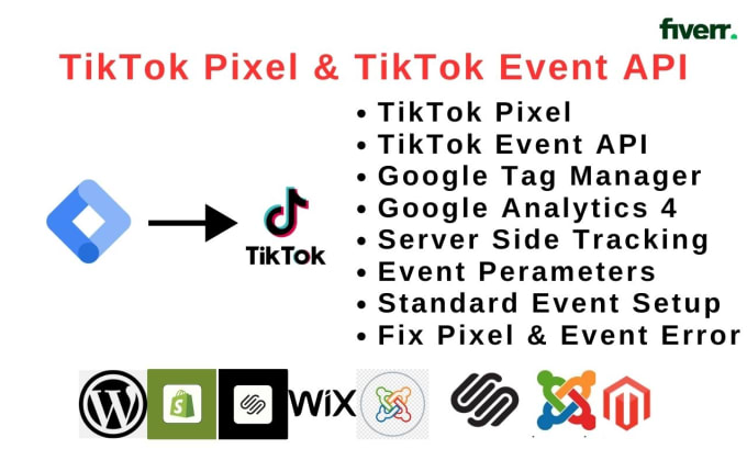 Gig Preview - Setup tiktok pixel and tiktok event API with GTM