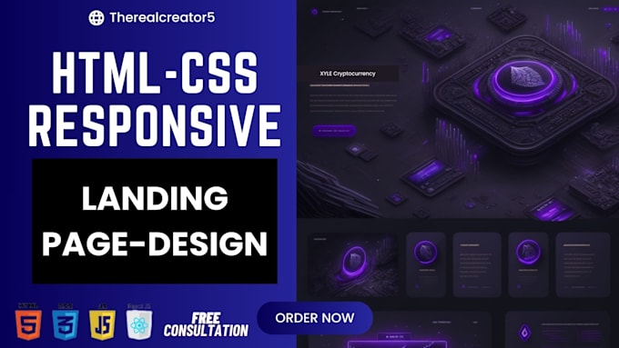 Gig Preview - Create a custom HTML and CSS landing page for your site