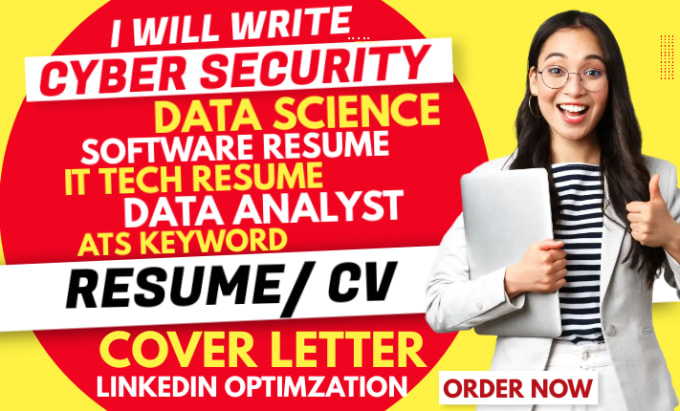 Gig Preview - Write cyber security, software, technical, data analyst, resume and cover letter