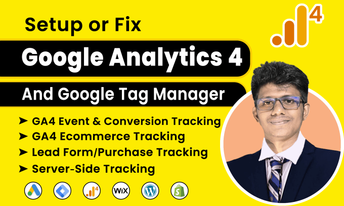 Gig Preview - Fix or setup google analytics 4, and tag manager