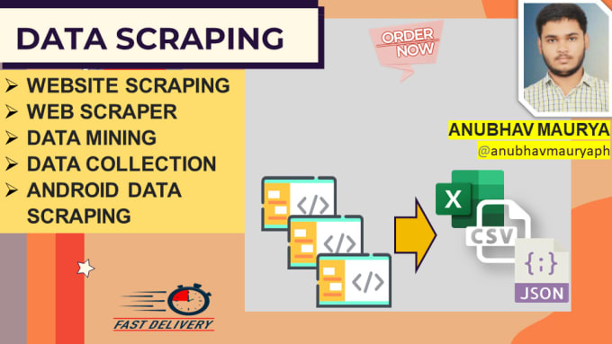 Gig Preview - Do data scraping from websites and android apps using different methods