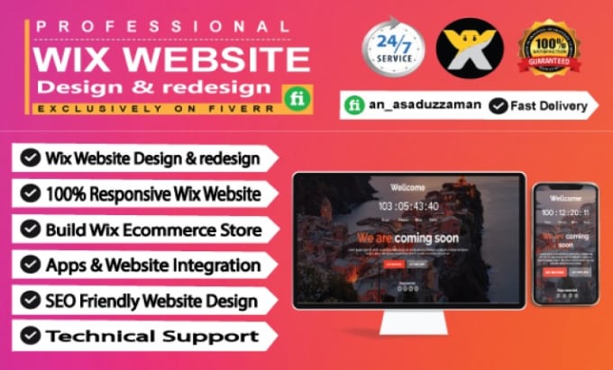 Gig Preview - Design and redesign ecommerce and professional wix website