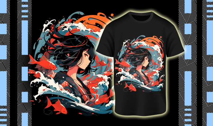 Gig Preview - Draw custom anime t shirt design and merch design for gift, print on demand