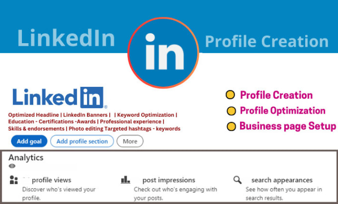 Gig Preview - Create and fully optimize linkedin profile, business page