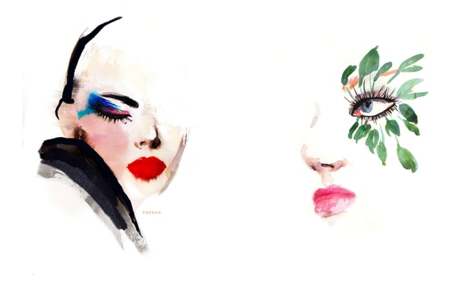 Gig Preview - Do a fashion illustration about beauty, perfumes, skincare