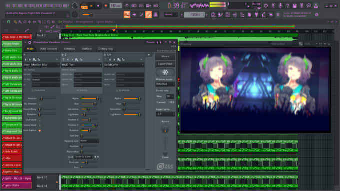 Gig Preview - Render a 4k anime music visualizer