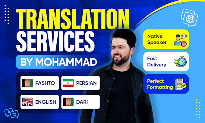 Gig Preview - Translate english to persian, pashto and dari accurately