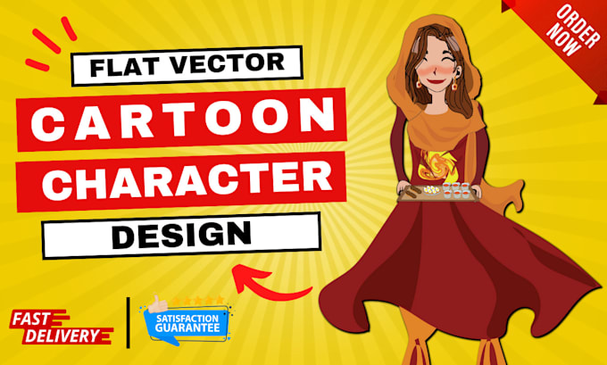 Gig Preview - Draw cartoon characters in flat vector