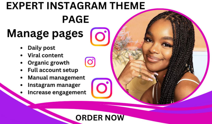 Gig Preview - Manage your instagram theme page for natural development and engagement