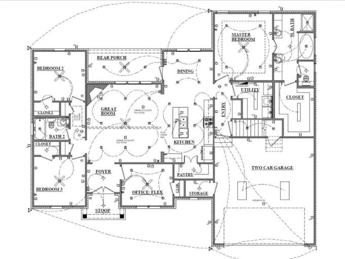 Gig Preview - Draw electrical drawing, floor plan, plumbing in autocad