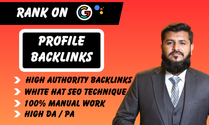 Bestseller - do seo high authority dofollow social profile backlink link building