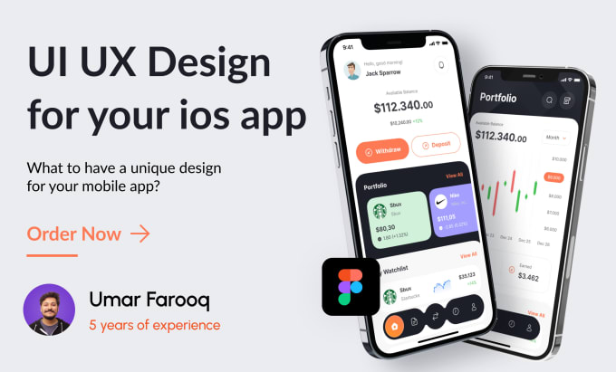 Gig Preview - Design mobile app UI UX design with figma for ios or android