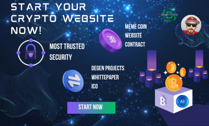 Gig Preview - Create crypto token website, coin or meme website full project ready to go