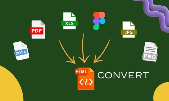 Gig Preview - Convert docx,excel,pdf,word,figma,png and jpg files into HTML CSS