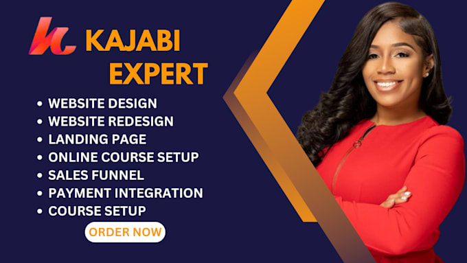 Gig Preview - Kajabi website design, kajabi online course, kajabi sales funnel thinkific podia