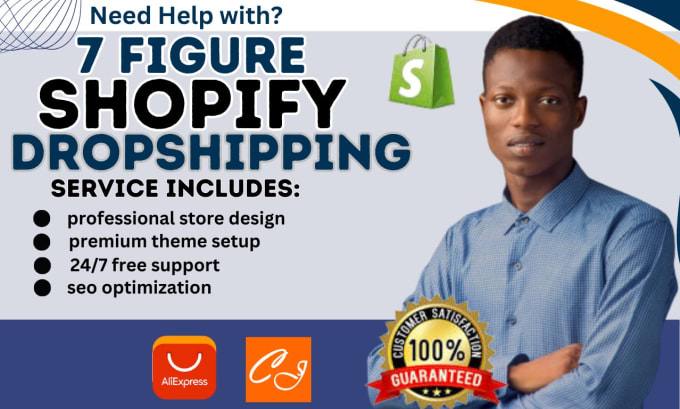 Gig Preview - Build shopify dropshipping, print on demand, digital products store